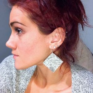 Handmade faux leather earrings